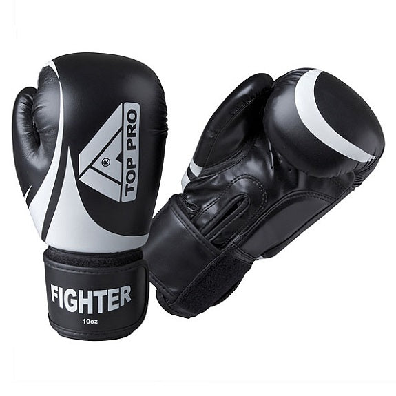 Top Pro Fighter Gloves Black & White 16oz